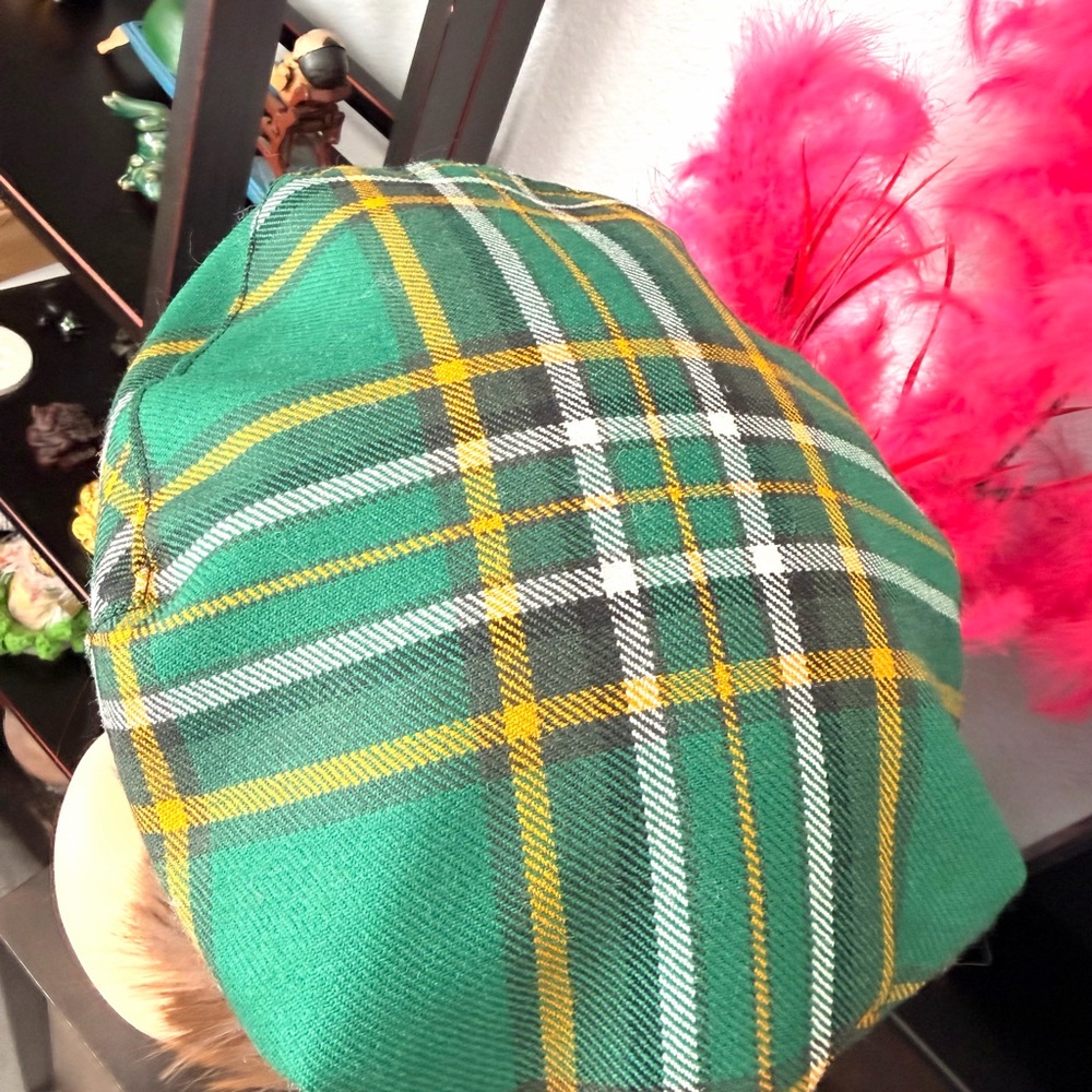 House of Edgar Scottish Green Plaid Cap - Picture 3 of 8